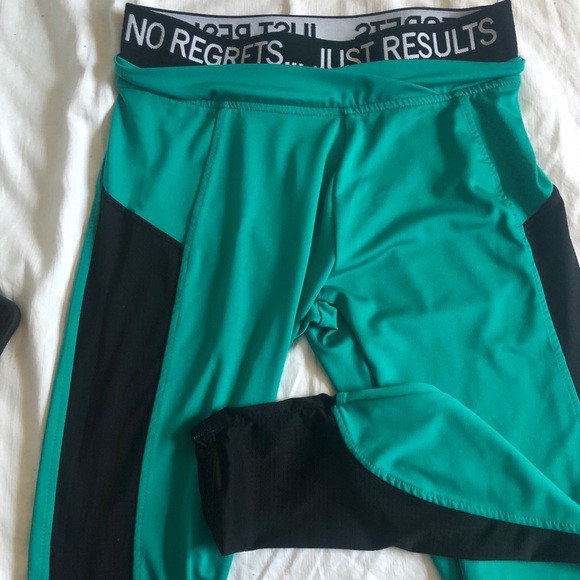 Pants - • No regrets, Just results! Work out! •